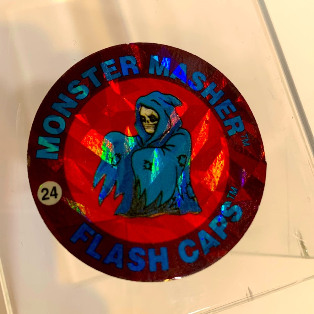 Monster Masher holographic FLASH CAP Pog Slammer Whammer